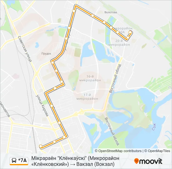 *7А Bus Line Map