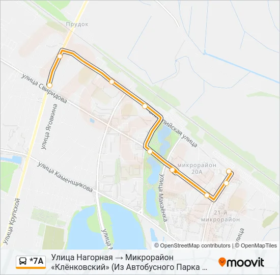 Автобус *7А: карта маршрута