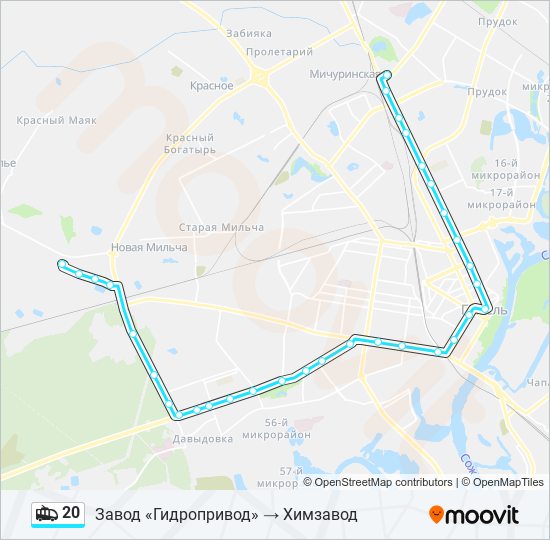 20 Trolleybus Line Map