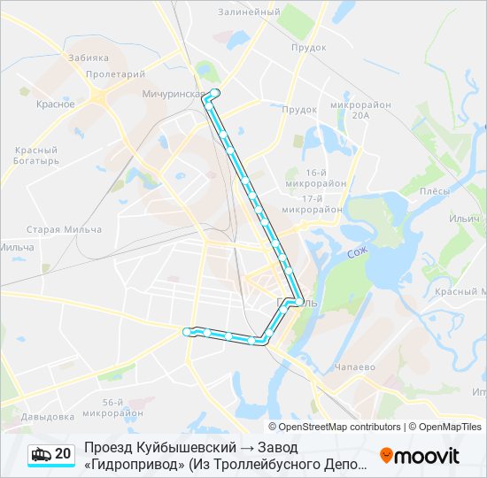 20 Trolleybus Line Map