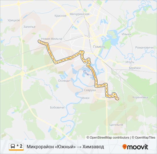 Автобус * 2: карта маршрута