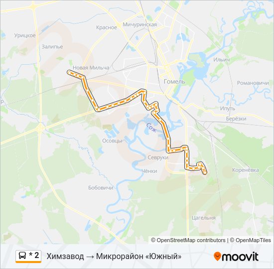 * 2 Bus Line Map