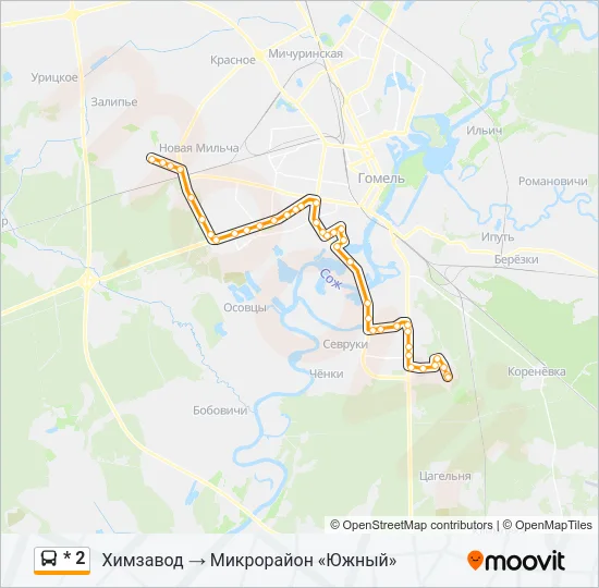 * 2 Bus Line Map