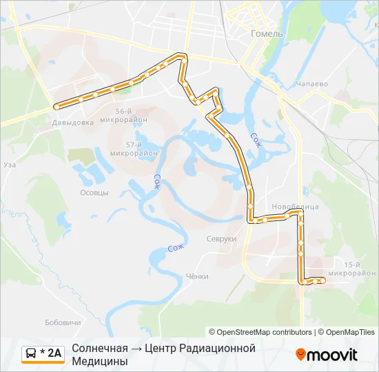 Автобус * 2А: карта маршрута