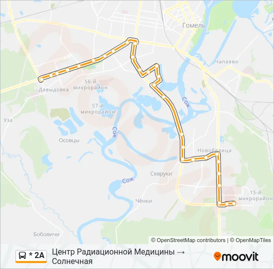 * 2А Bus Line Map