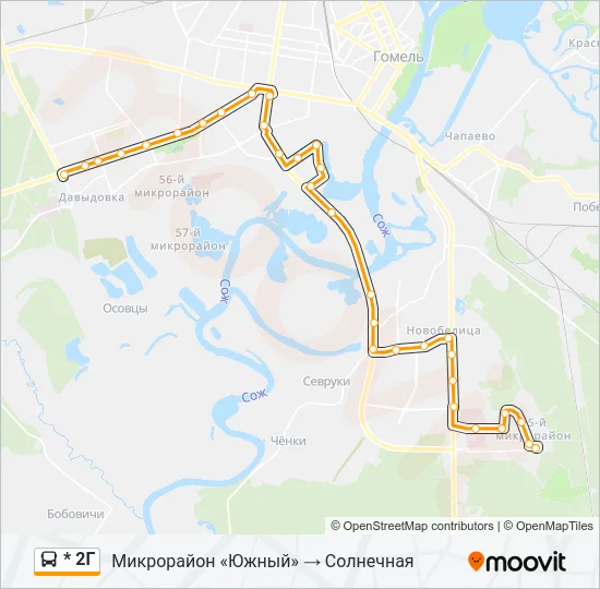 * 2Г Bus Line Map