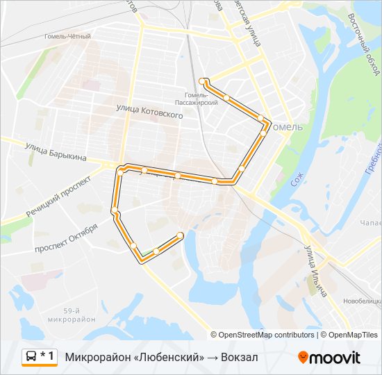 Автобус * 1: карта маршрута