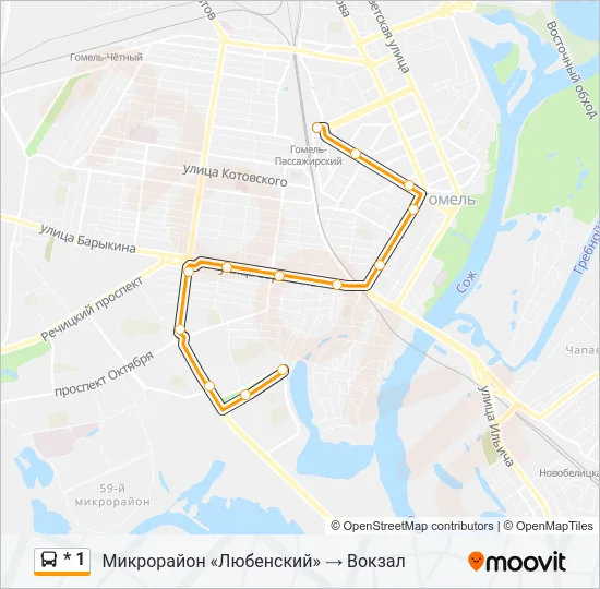 Автобус * 1: карта маршрута