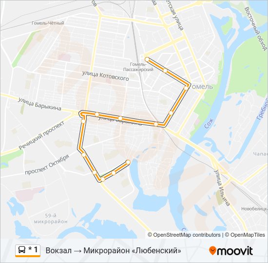 Автобус * 1: карта маршрута
