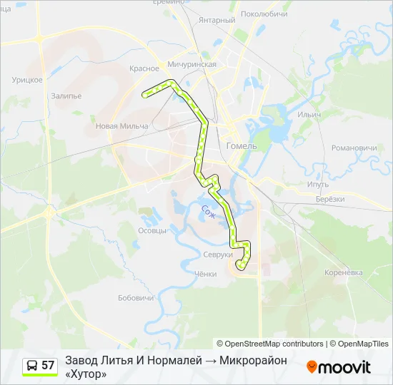 57 Bus Line Map