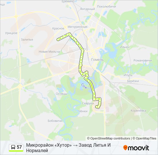 Расписание 57 маршрута