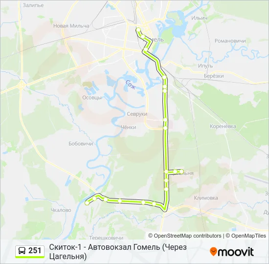 251 Bus Line Map