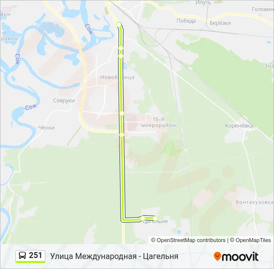 251 Bus Line Map