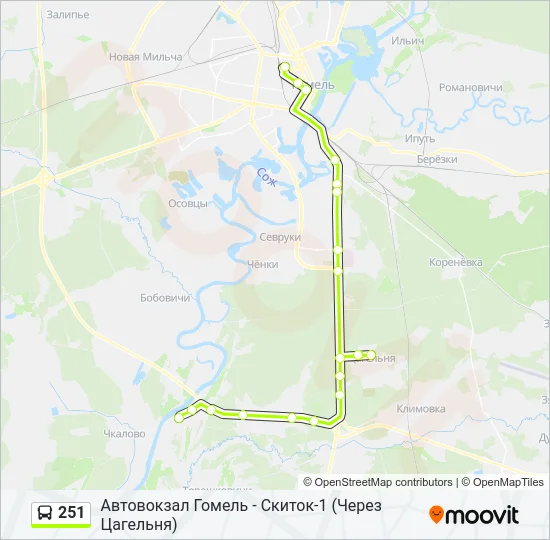 251 Bus Line Map