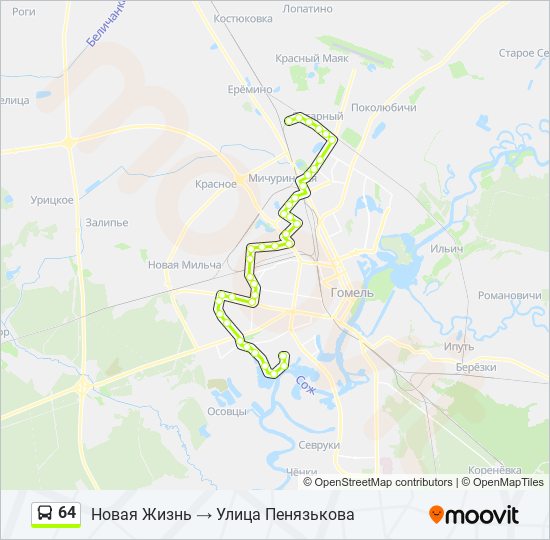 64 bus Line Map