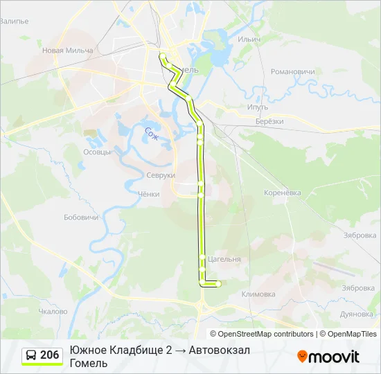 206 Bus Line Map
