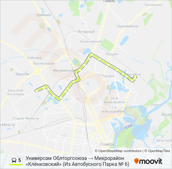 5 Bus Line Map