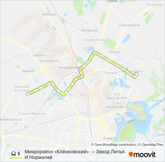5 Bus Line Map