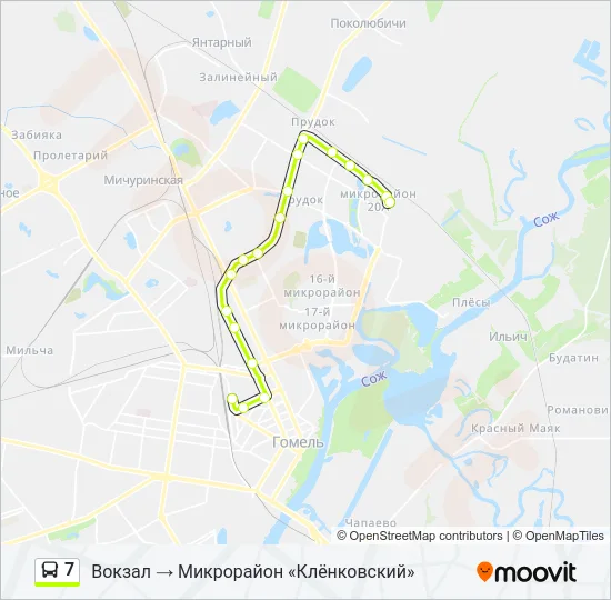 Автобус 7: карта маршрута