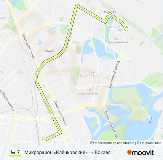 Автобус 7: карта маршрута