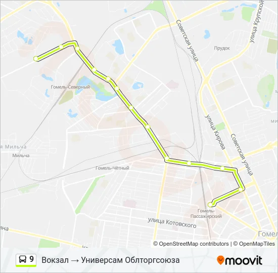 9 Bus Line Map