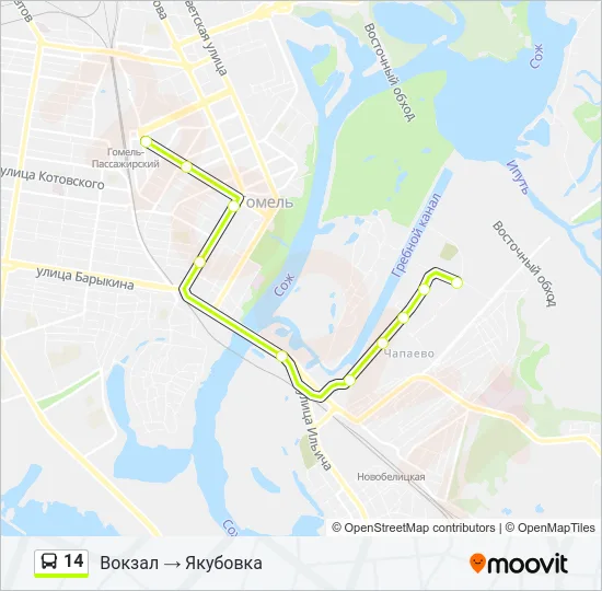 14 Bus Line Map