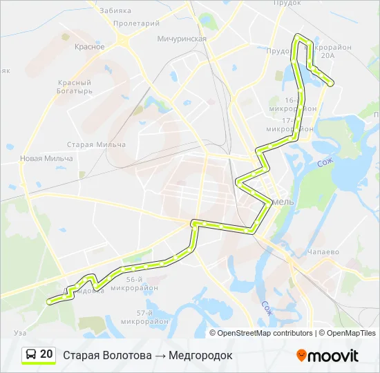 20 Bus Line Map