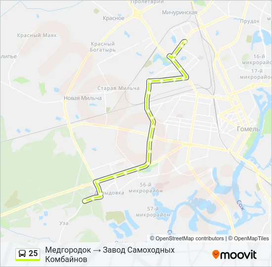 25 Bus Line Map