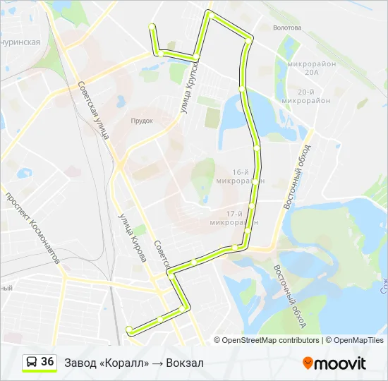 36 Bus Line Map