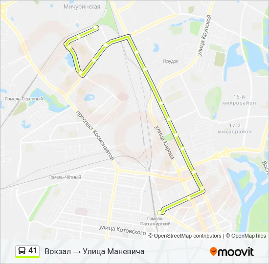 41 Bus Line Map