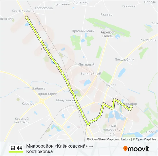 44 Bus Line Map
