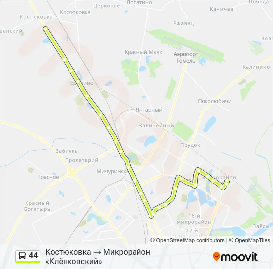 44 Bus Line Map