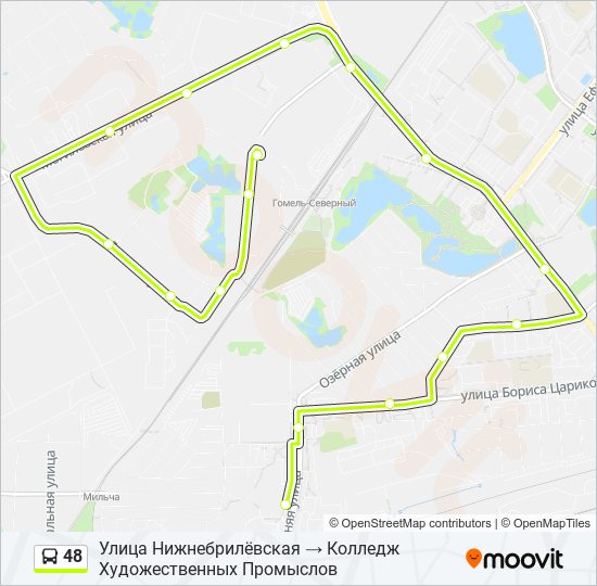 Маршрут 48: Расписание, Карты И Остановки - Улица Нижнебрилёвская.