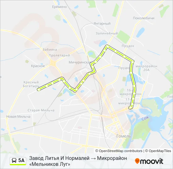 5А Bus Line Map