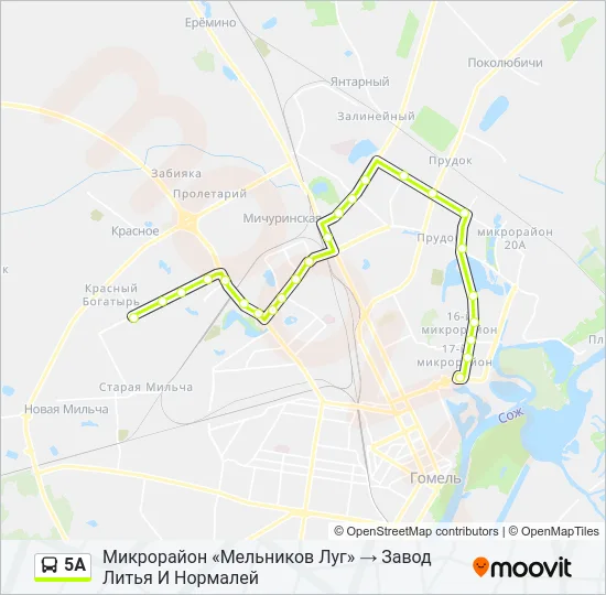 5А Bus Line Map