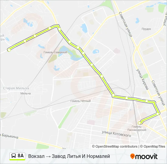 8А Bus Line Map