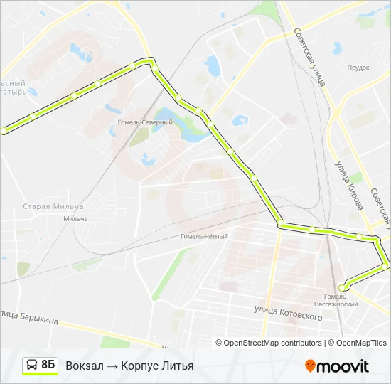 8Б Bus Line Map