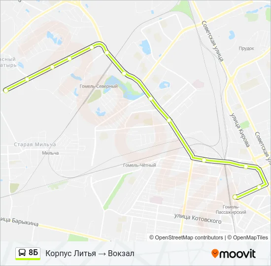 8Б Bus Line Map