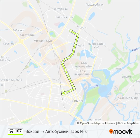 107 bus Line Map