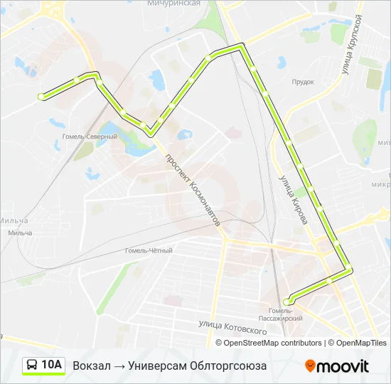 10А Bus Line Map