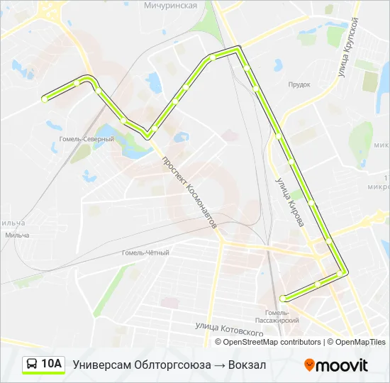 10А Bus Line Map