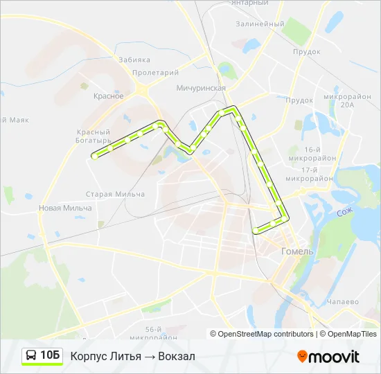 10Б Bus Line Map