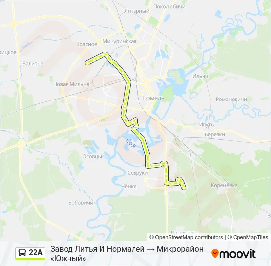 22А Bus Line Map