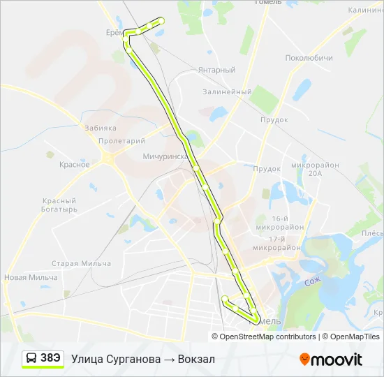 38Э Bus Line Map