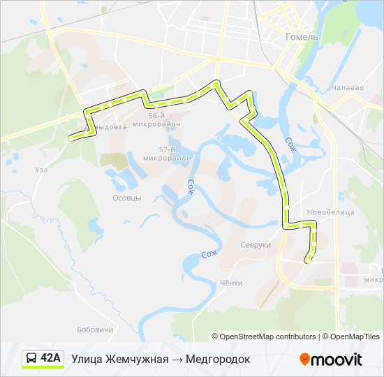 42А bus Line Map