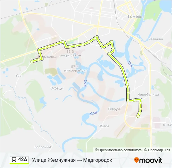 42А Bus Line Map