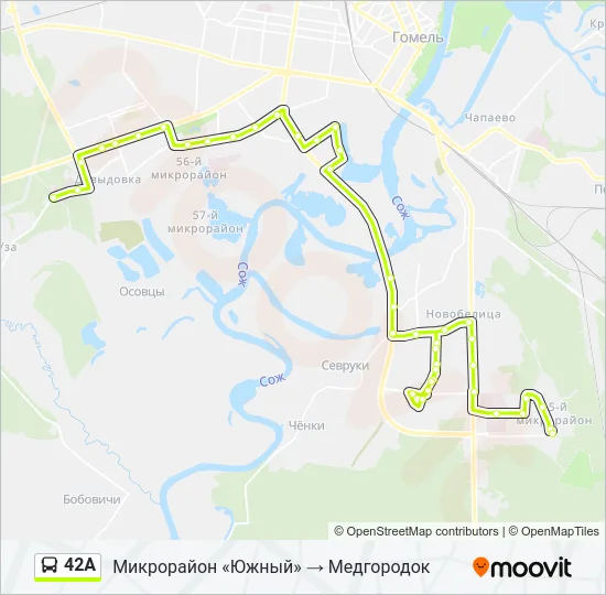 42А Bus Line Map