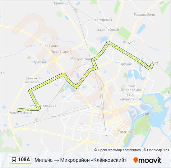 108А Bus Line Map