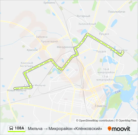 108А Bus Line Map