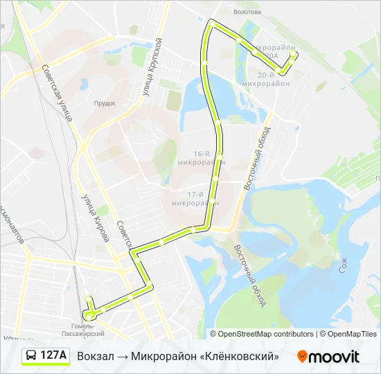 127А Bus Line Map